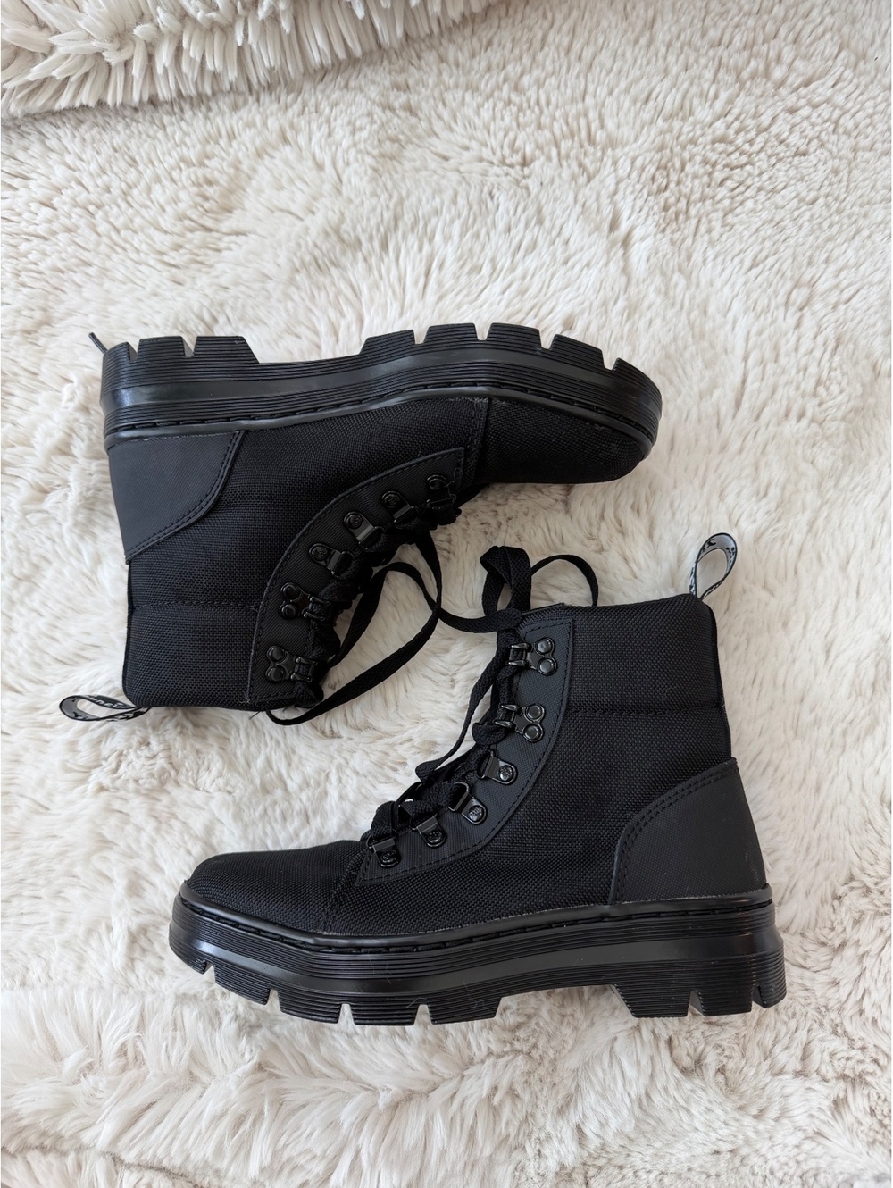 Dr. Martens combs poly combat boot Black Canvas like vintage grunge emo alt